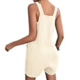 thumbnail image 3 of EQWLJWE Combishort Salopette pour Femmes, Combishorts Combinaisons Courtes pour Femmes, Combishort d'Été Sans Manches pour Femmes avec Bretelles à Nœud Ajustables, Combishorts Salopette avec Poches, 3 of 7