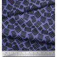 thumbnail image 3 of Soimoi Purple Poly Georgette Fabric Brush Stroke Abstract Printed Fabric 1 Yard 52 Inch Wide, 3 of 3