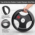 thumbnail image 4 of GIKPAL 90lbs Weight Plates 2 Inch Rubber Coated Olympic Weight Plate for Strength Training & Weightlifting in Home Gym, Solid Cast Iron Weight Plates for Barbell, 4 of 8