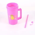 thumbnail image 4 of 32 FL OZ MAINSTAYS DOUBLE WALL PLASTIC PINK TUMBLER WITH HANDLE & STRAW, 4 of 5