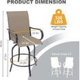 thumbnail image 4 of YUSAZENS Tabourets de Bar Pivotants d'Extérieur en 2 Pcs - Chaises de Terrasse Hauteur avec Rotation à 360°, Cadre Résistant à la Rouille, Idéal pour Jardin et Terrasse Brun, 4 of 7