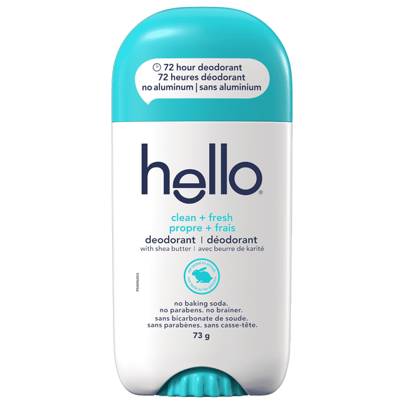Déodorant sans aluminium hello propre + frais pour femmes et hommes, 73 g