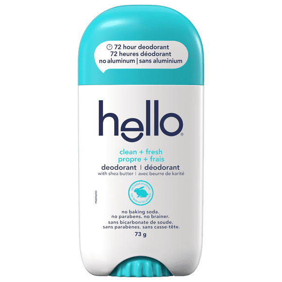 hello Clean + Fresh Aluminum Free Deodorant for Women and Men, 73 g