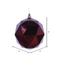 thumbnail image 2 of Vickerman M177565DS 8 in. Burgundy Shiny Geometric Christmas Ornament Ball, 2 of 2