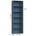 thumbnail image 3 of Homfa 6 Tier Tall Bookshelf and Bookcase, Wooden Bookcase Display Shelf for Living Room Home Office Library Storage,Blue, 3 of 7
