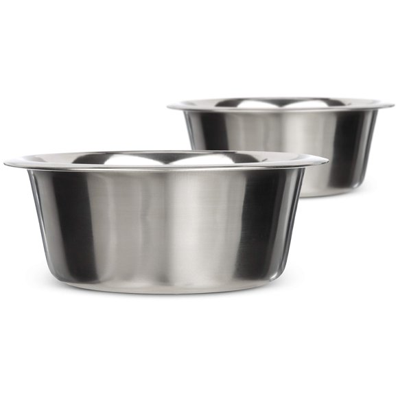Neater Pet Brands 3.5 Cup (28 oz.) Stainless Steel Dog Bowls Set of 2 Neater Feeder Replacement Bowls (Medium Deluxe Model) Dog Food Bowl & Water Bowl Dishwasher Safe Metal Dish for Medium Dogs