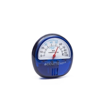 Accutemp Climatic Indoor or Outdoor Humidity Meter, Compact, Blue, Magnetic