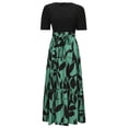 thumbnail image 4 of FAVIPT Robes d'Été à Fleurs pour Femmes Décontractées Mode Fluides 2025 Robe Élégante à Imprimé Floral Robes à Manches Courtes Col Rond Longue Robe Vert,m, 4 of 8