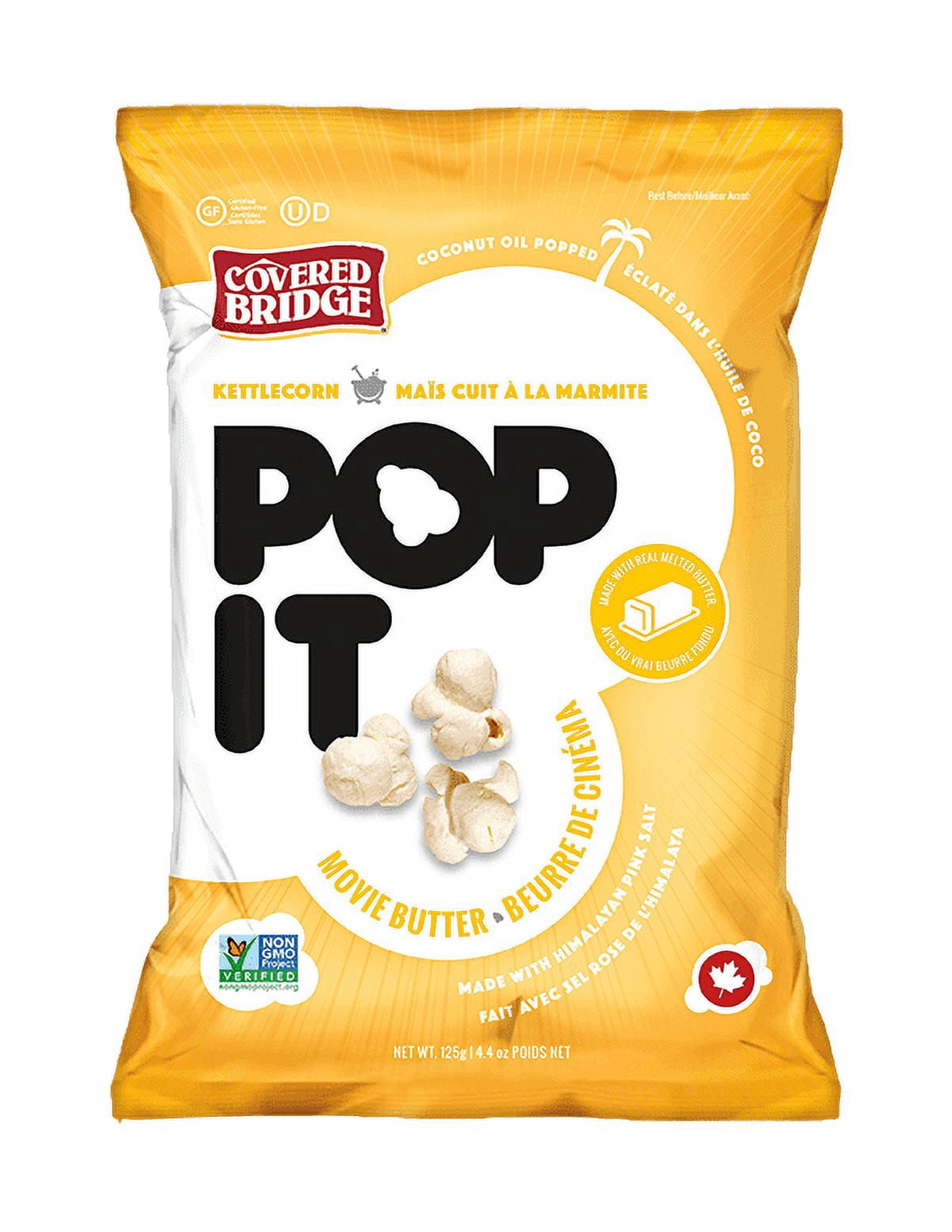 125g Covered Bridge Pop It Movie Butter Popcorn 11 Pack
