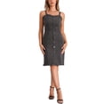 thumbnail image 1 of INSPIRE CHIC Robes en Denim pour Femmes à Boutons Sans Manches à Encolure Cœur Robes Midi en Jean Gris m, 1 of 6