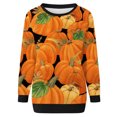 thumbnail image 4 of 2023 Chandail de Mode pour Femmes Rabais de 50 % Liquidation Femmes Décontracté Manches Longues Col Rond Hauts Blouse Ample Chandail à Imprimé d'Halloween Graphique, 4 of 6