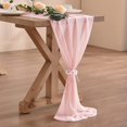 thumbnail image 1 of Chiffon Table Runner 28.4x120.1 Inches Sheer Wedding Runner Romantic Rustic Table Runner for Wedding Party Baby Shower Decorations,Blushing Pink, 1 of 7