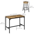 thumbnail image 3 of HOMCOM 5-Piece Bar Table and Chairs Set for Dining Room, Rustic Brown, 3 of 10
