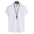 thumbnail image 2 of BOBOGOJP Men's Linen Shirts Button Down Short Sleeve Linen Shirts for Men,White XL, 2 of 5