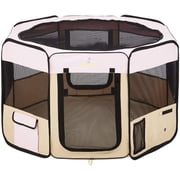 Zampa Portable Foldable Pet playpen Exercise Pen Kennel + Carrying Case For Larges Dogs Small Puppies/Cats | Indoor/Outdoor Use | Water resistant