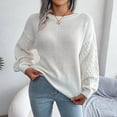 thumbnail image 1 of zanvin Chandails des Fêtes pour Femmes Mode Décontractée Coloré Manches Longues Épaules Dénudées Chandail en Tricot Col Rond Chandail Cadeaux, 1 of 6