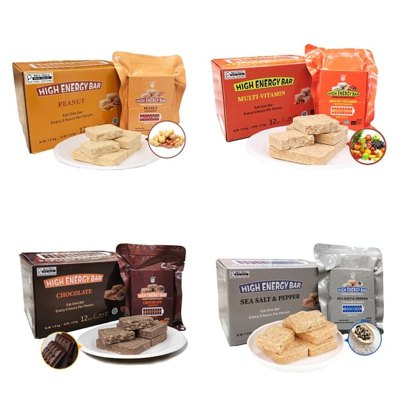 BDH Emergency Food Ration Bar 4 Boxes Kit 20-year Shelf life | MRE Survival Emergency Food Ration Supply Long shelf-life Biscuits Crisis Disaster Preparation