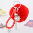 thumbnail image 1 of Becaristey Plush Pompom Wristlet Keychain Fashionable And Convenient Accessory For Everyday Easy To Durable Deep purple, 1 of 6