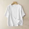 thumbnail image 2 of Yuyuzo Hauts pour Femmes T-Shirts à Manches Courtes Col Ras du Cou Décontractés Confortables Blouses Tuniques Amples, 2 of 7