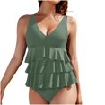thumbnail image 1 of Dvprdro High Waisted Tummy Control Swimsuits for Women Fashion Ruffle Tankini One-Piece Bathing Suit, 1 of 5