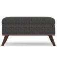 thumbnail image 4 of SIMPLIHOME Owen Table Basse Carrée de 36 Pouces de Large avec Dessus Relevable et Rangement, Pouf Repose-Pieds de Cocktail en Tissu Ébène Rembourré, Milieu du Siècle, Salon, 4 of 7
