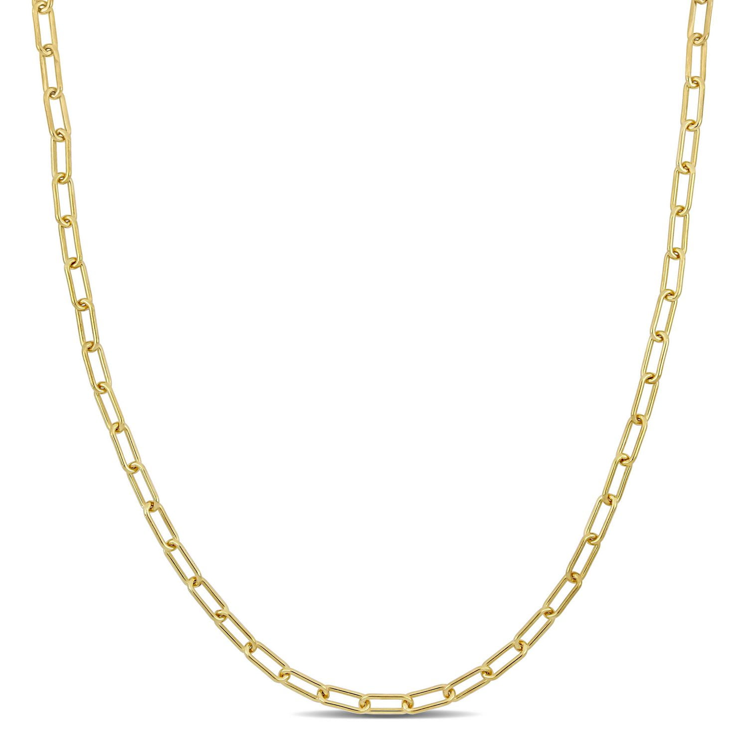 Collier chaîne à maillon ovale de Miabella en Argent Sterling plaqué Or Jaune 18K
