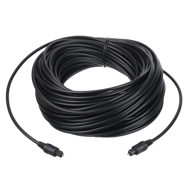 Unique Bargains Fiber Optic Audio Cable Digital Optic Cable 73.8FT TOS Optical Link PVC Plastic Straight for TV DVD Black