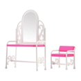 thumbnail image 1 of Milaget Dollhouse Vanity Table Stool Set Dollhouse Decor with Mirror Storage Cabinet for, 1 of 9