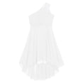 thumbnail image 3 of zdhoor Robe Chic pour Filles à une Épaule Sans Manches pour Fête, Soirée, Bal de Promo, Mariage, Robe pour Demoiselles d'Honneur, Ivoire 16, 3 of 4