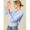 thumbnail image 4 of INSPIRE CHIC Women's Button Down Long Sleeve Cuff Ruffle Detail Blouse Shirt Tops, 4 of 4