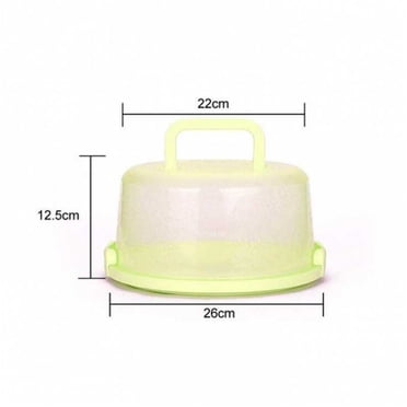 EARKITY Cake Carrier, Plastic Portable Cake Box, Cake Keeper with Dome Lid, Cake Transport Container, Round Cake Stand, Foldable Handle, Suitable for Storage Birthday Cakes, Cupcakes, Nuts, Fruits