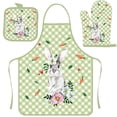thumbnail image 2 of TIMIFIS Polyester Apron, Easter Cooking Apron Insulated Mitts Insulated Pads Three Piece Set Suspender Apron Kitchen Cooking Apron Bbq Apron Holiday Decorative Sleeveless Apron Home Decor, 2 of 6