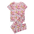 thumbnail image 1 of Innerwin Pajamas Set Plaid Printed Ladies Sleepwear Home Color Block Basic Nightwear Donut M, 1 of 3