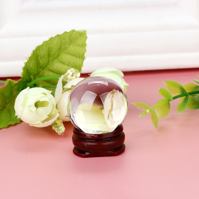 PEONAVET Crystal Ball HOT!30mm Natural Quartz Healing Sphere and Stand