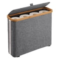 thumbnail image 2 of Transparent Toilet Paper Roll Storage Basket, Nonslip with Lid, Retractable Grass Cloth Style, Sundries Organizer, Water Repellent Fabric, Foldable, Easy Access, Room Porch Bathroom Use, 2 of 6