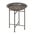 thumbnail image 1 of Kate and Laurel Mahdavi Table d'Appoint Ronde en Métal Martelé Diamètre 16,5 Pouces Étain, 1 of 1