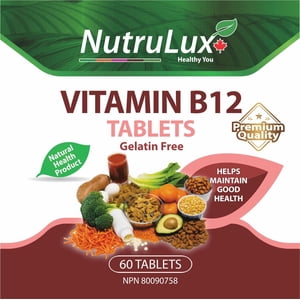Vitamin B12 ( 1000 mg Vitamin B12 ) Halal Gelatin Free Tablets