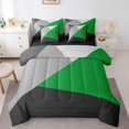 thumbnail image 1 of YST Patchwork Geometry 7 Piece Comforter Set Queen For Kids Teen Adults,Green Black Gray Bed In A Bag Geometric Triangle Bedding Comforter Sets Modern Abstract Bed Set Farmhouse Home Decor, 1 of 5