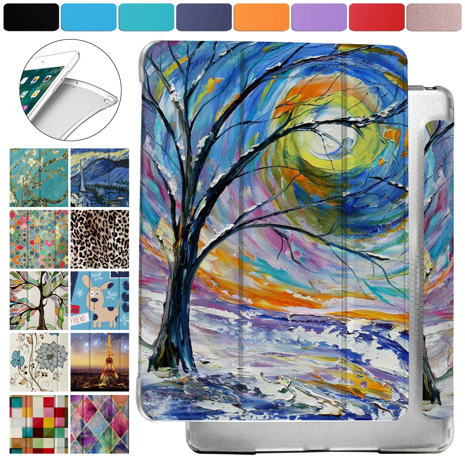 iPad 7.9 Inch Mini 3 Mini 2 Mini 1 Gen [Mini 3rd 2nd 1st ] A1599 A1489 A1432 MH3F2LL/A MH3G2LL/A MH3E2LL/A Shock Proof Magnetic Dual Angle Stand with Honeycomb Pattern Printed Cover - Color Emblem