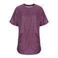 thumbnail image 3 of Timegard Womens Tops Plus Size Side Ruched Drop Shoulder Crewneck Short Sleeve Workout Top Comfy Casual, 3 of 6