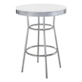 thumbnail image 1 of Coaster 30" Round Metal Pub Table with Lacquer Tabletop in White, 1 of 6