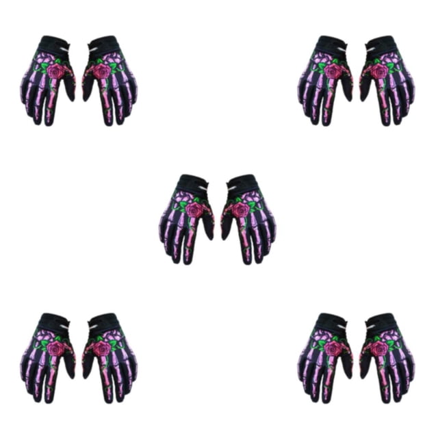 Decodeary Lightweight And Shockproof Skeleton Riding Gloves For Autumn Winter Breathable And Comfortable Durable Waterproof pink XL 5Set