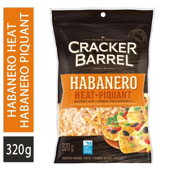 Cracker Barrel Fromage râpé Habanero piquant, 320g