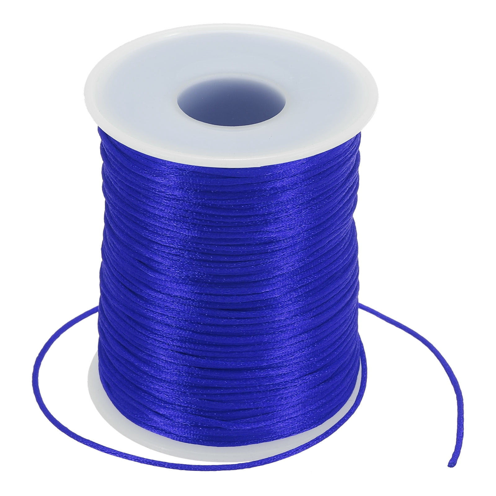 Unique Bargains 1.5mm x 109 Yard Nylon Satin Cord 1.5mm Beading String Braided Rope, Dark Blue