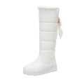 thumbnail image 2 of LSLJS Bottes d'Hiver pour Femmes, Bottes à Talons Hauts Plateforme en Coton pour Femmes Style Collège d'Hiver avec Nœud et Strass, 2 of 9