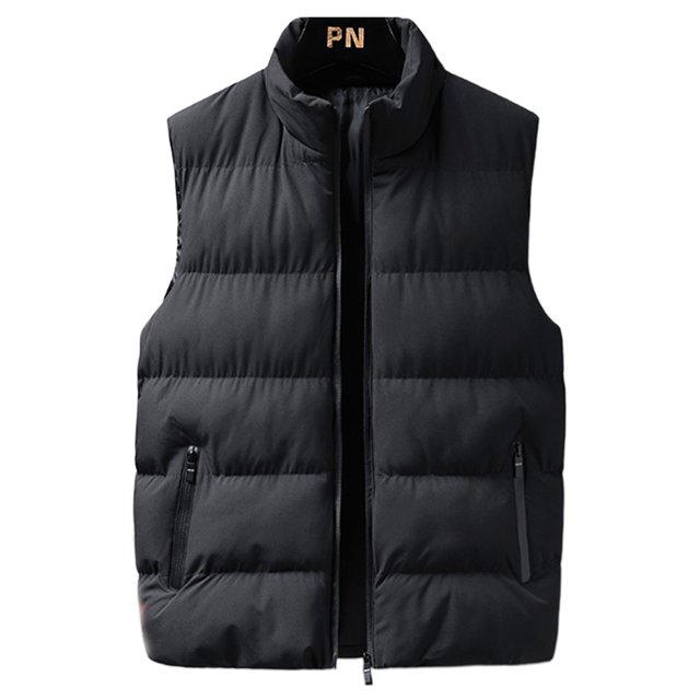 LUXUR Manteau Homme à Fermeture Éclair Complète Mode Automne Noir P