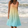 thumbnail image 2 of CHUANK Robes en Lin pour Femmes Été Grande Taille Manches Courtes Col en V Longueur Genou Robe Ample Décontractée Confortable Robe de Plage Soldes de Liquidation 2024, 2 of 6