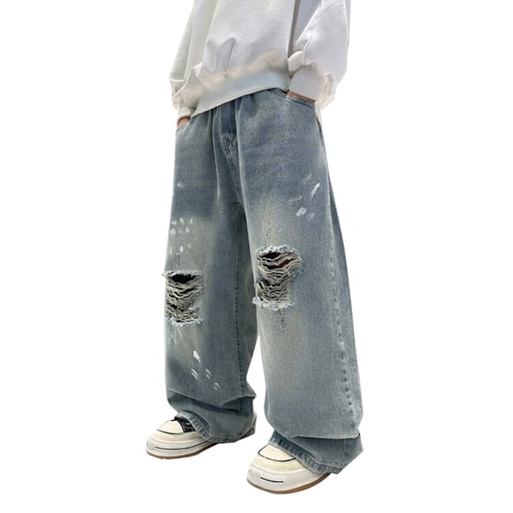 KVPLBQFD Jeans Colorés Pantalons Grande Taille Pantalons en Lin Taille 12 Vêtements pour Garçons Vêtements pour Bébé Garçons Tout-Petits 2t Taille Garçon, Bleu 9-10 Ans