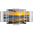 thumbnail image 3 of Design Art Open Window to Bright Yellow Sunset Modern Seascape Canvas Artwork Print, 3 of 3