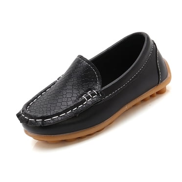 Toddler Little Kid Boys Girls Soft Slip On Loafers Dress Flat Shoes Boat Shoes Casual Shoes Boys Sneakers Black 38/11 Y—11.5 Y